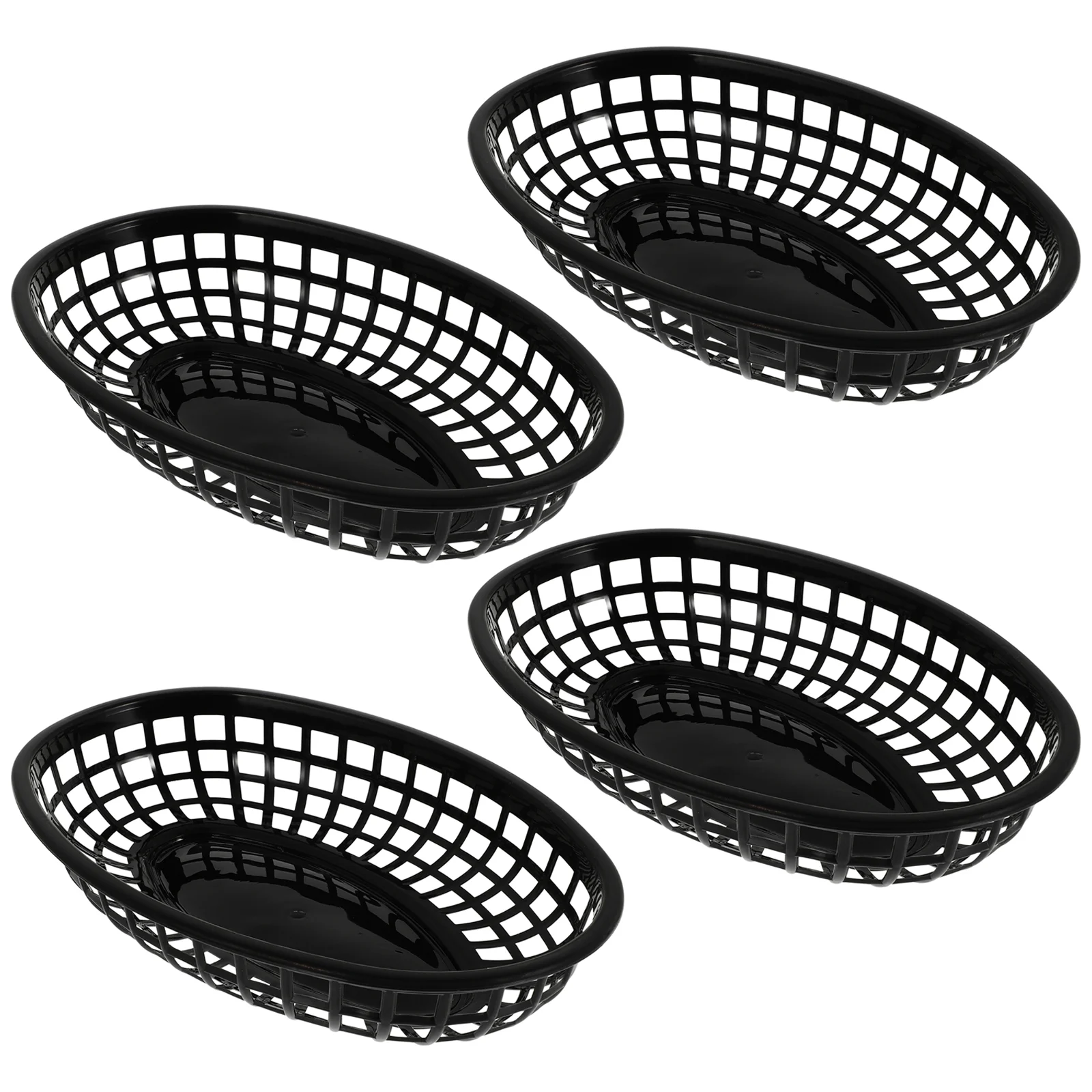 

4 Pcs Snack Plate Hamburger Basket Home Storage Baskets Fruit Dishes Dessert Decorative Decorate Plates Pp Trays Plastic Chip