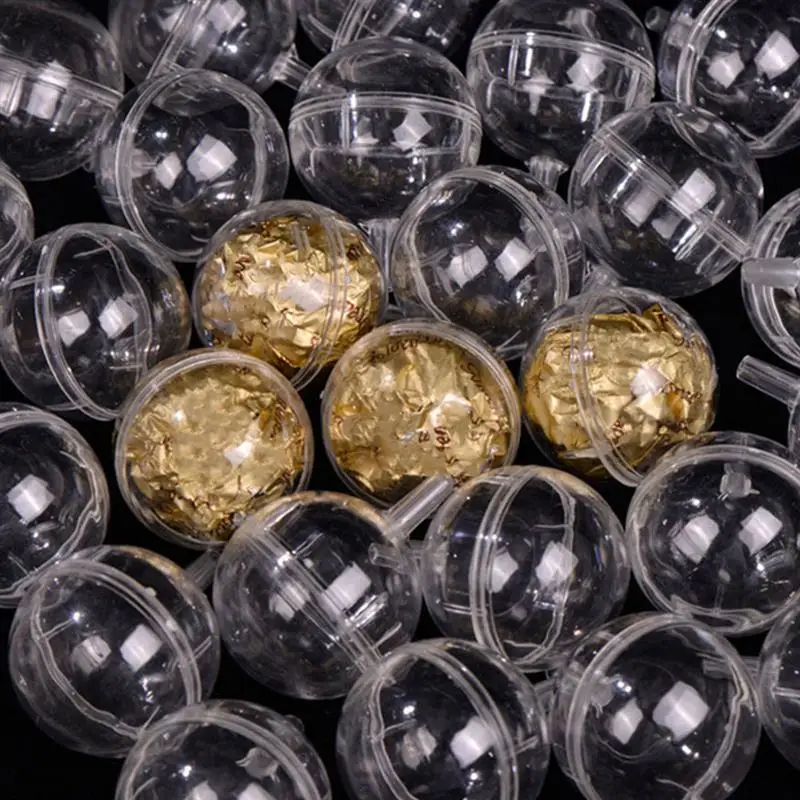 

60Pcs Clear Plastic Chocolate Flower Tray Valentine' S Day Candy Cup Chocolate Box Candy Packaging Chocolate Wrapper Balls 5x4cm