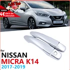 Роскошная хромированная внешняя крышка ручек для Nissan Micra K14 2017 2018 2019 автомобильные аксессуары набор наклеек крышка для 2 дверей