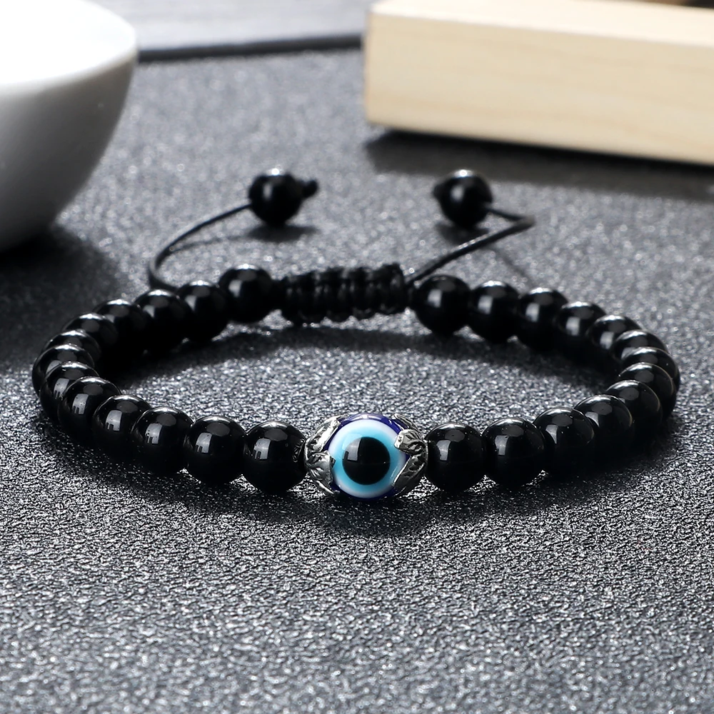 Новые модные браслеты-цепочки с голубым глазом браслет для женщин и мужчин