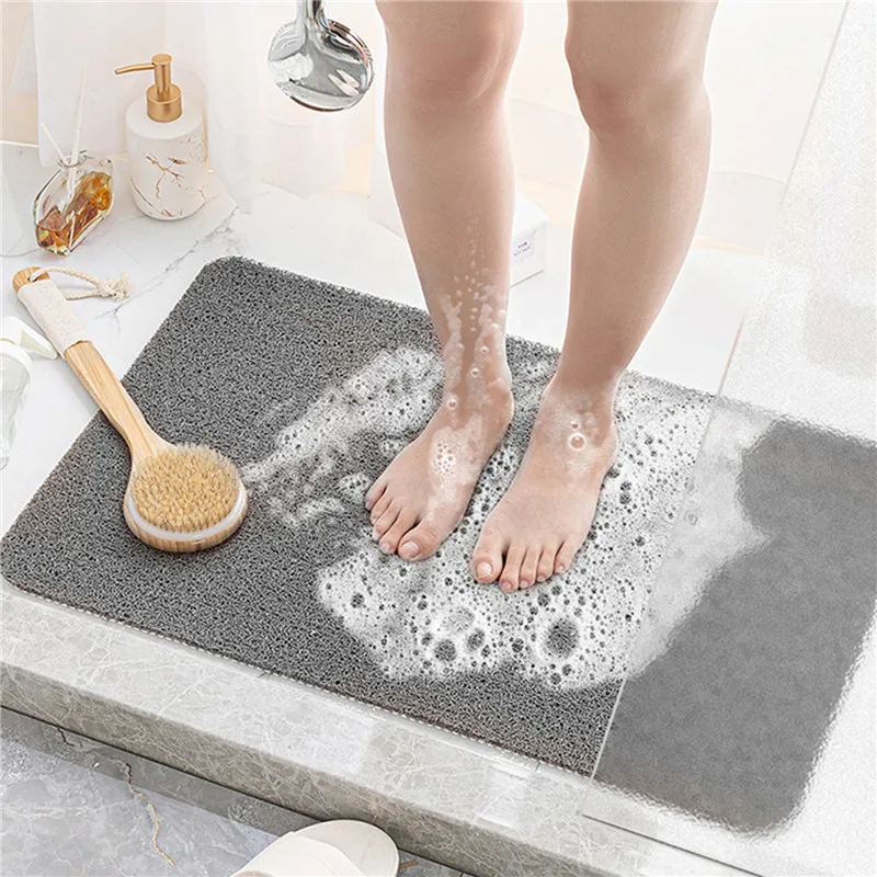 

Bathroom Anti-slip Mat Mildew Mroof Waterproof Shower Mat Soft Massage Home Bath Kitchen PVC Washable Fast Drying Floor Rug
