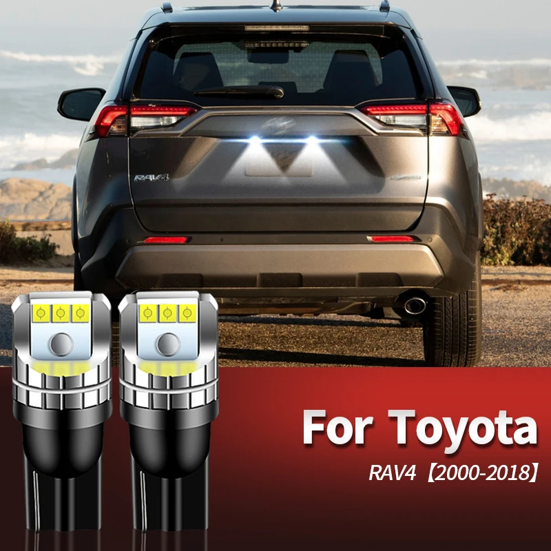 2 шт. Canbus 12 В светодиодный светильник номерного знака W5W T10 для Toyota RAV4 2000-2016 2017 2018