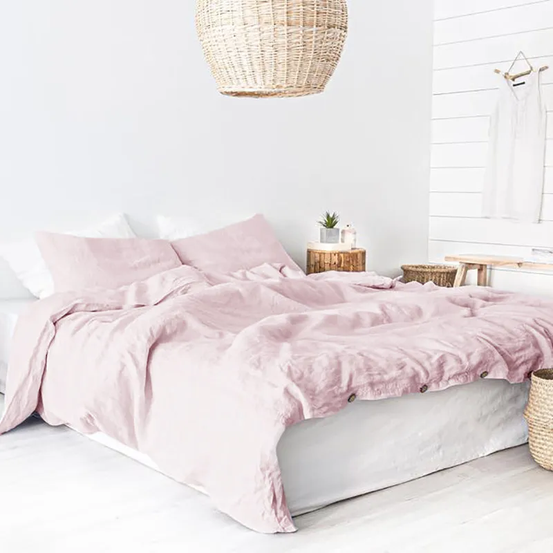 Пододеяльник из чистого льна на пуговицах 220x240 см мягкий дышащий одеяло