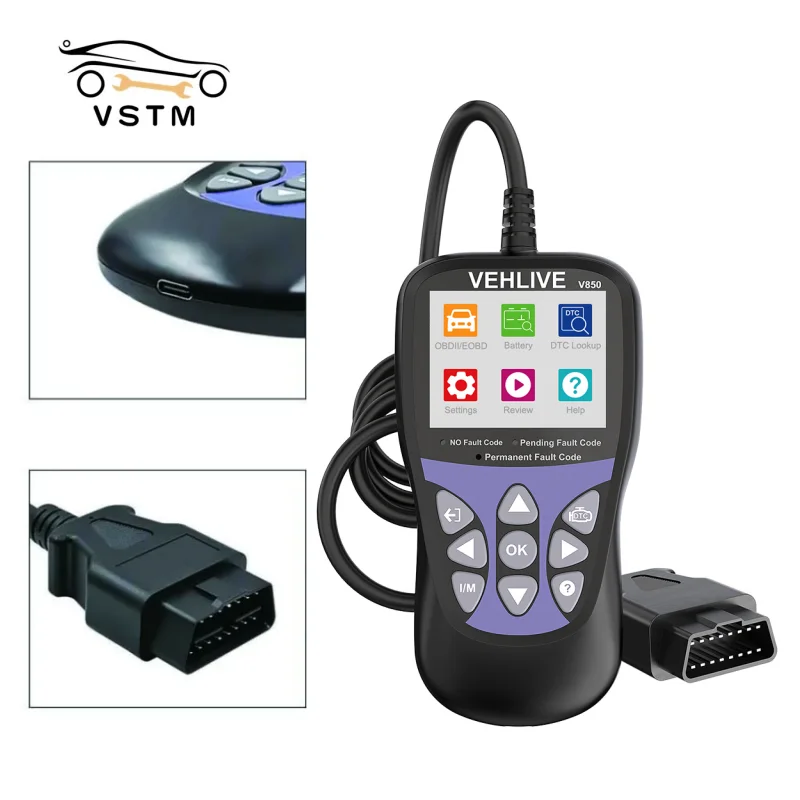 

V850 OBD2 Code Scanner Professional Car Diagnostic Scanner Tools Check Engine Check Automotive Code Reader Battery Tester