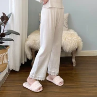 houzhou sleepwear womens cotton pajama pants white lace bottoms batin woman winter for home nightwear loungewear spring autumn
