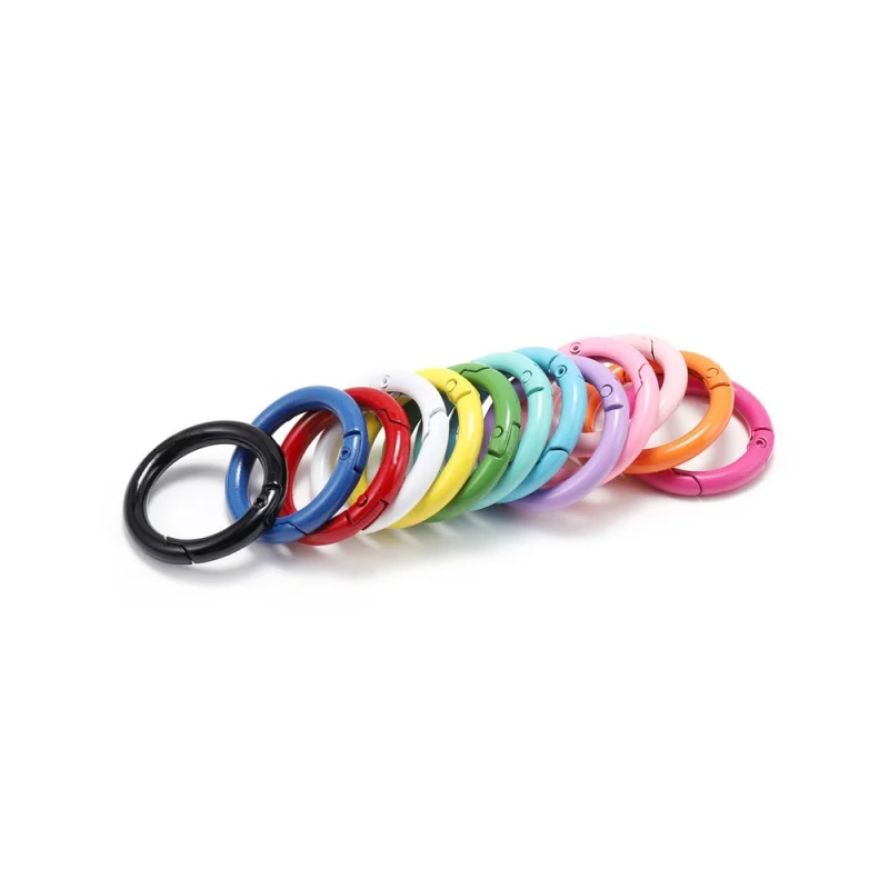 

DIY jewelry buckle connector 5 pieces/batch, 21 color metal O-ring spring buckle, detachable circular hook ring keychain