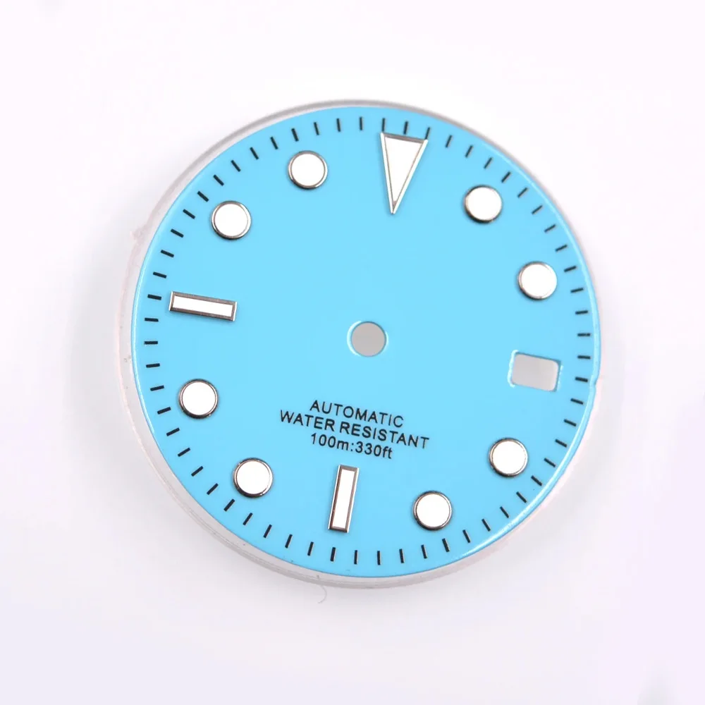 29 мм Светящийся синий циферблат подходит для Seiko NH35 NH35A механизм стерильный