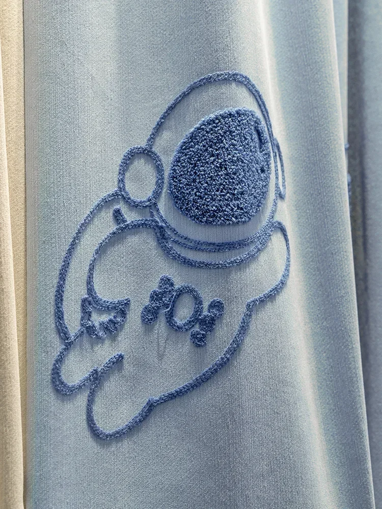 Милый мультяшный астронавт с вышитым узором для мальчиков детские комнаты