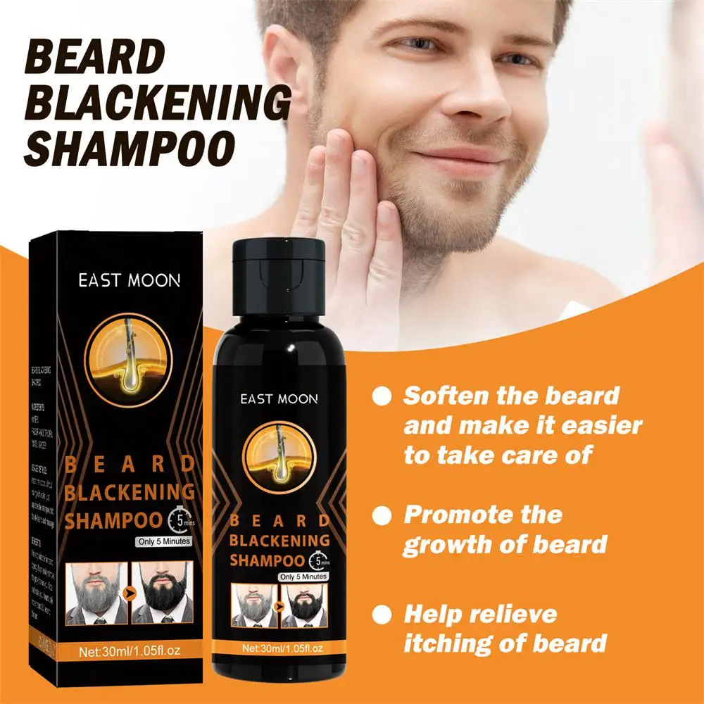 

30ml Men's Hair Beard Blacking Shampoo White-to-Black Natural Dye Shampoo Wash Ginger Polygonum Multiflorum Keratin Hair Care