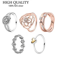 new mothers day 2021 series 925 sterling silver pan ring for women winding and crystal couple rings diy fashion wedding jewelry