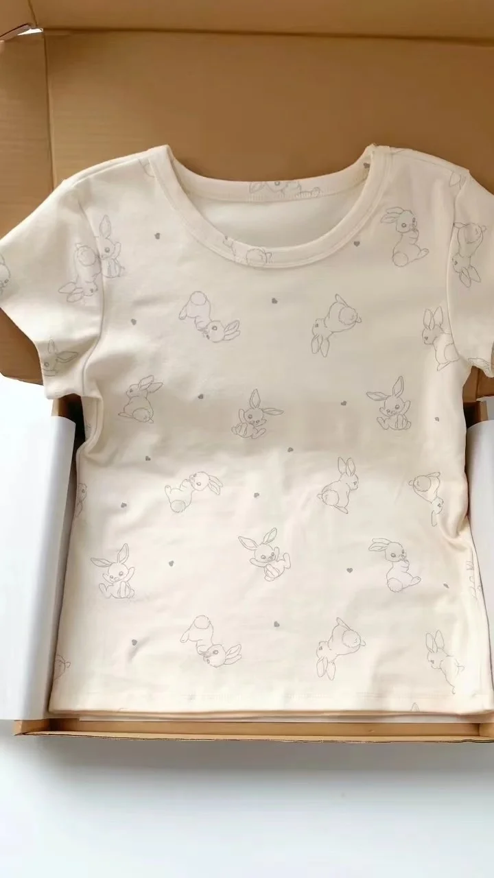 Футболка из чистого хлопка с короткими рукавами Design Sense женская летняя короткая