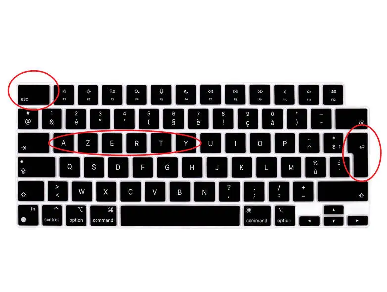 

French AZERTY France Keyboard Cover Skin for MacBook Pro 14 inch 2021 A2442 M1 Pro/Max & MacBook Pro 16 inch A2445 EU version