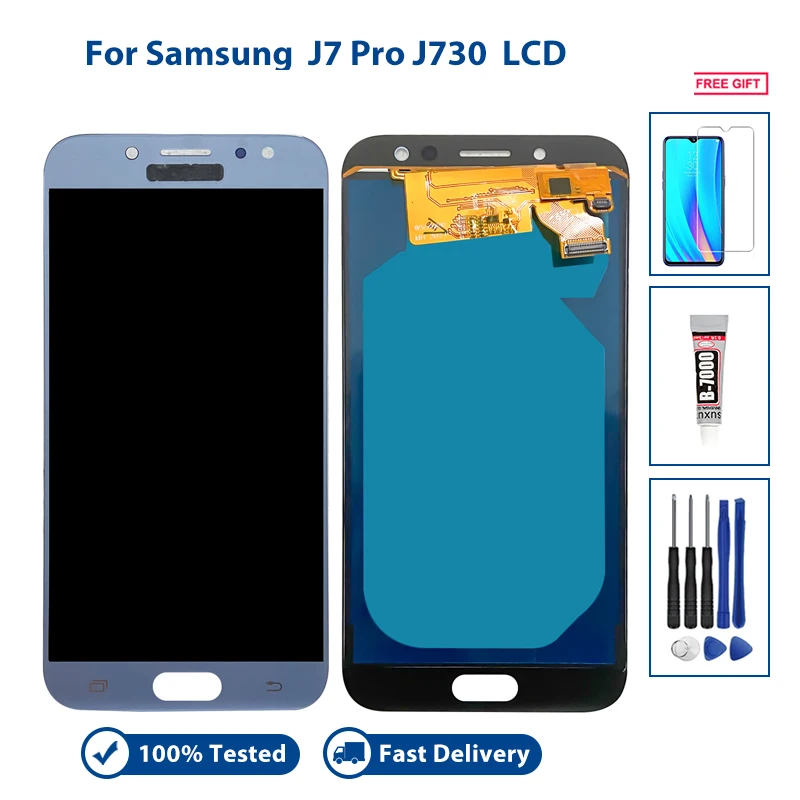 

J730 дисплей экран, для Samsung Galaxy J7 Pro J730 ЖК-дисплей сенсорный экран дигитайзер сборка с высоким качеством Materia