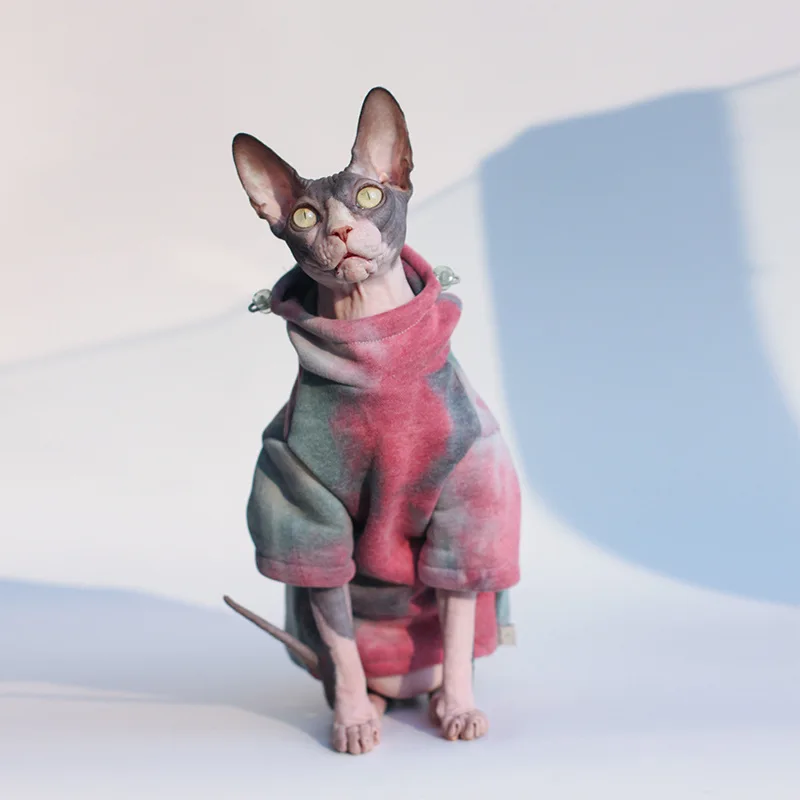 

Sphynx Hairless Cat Clothes Devon Rex Clothing Autumn Winter Fleece-lined Warm Cats Jacket For Small Dog Cat Hoodie