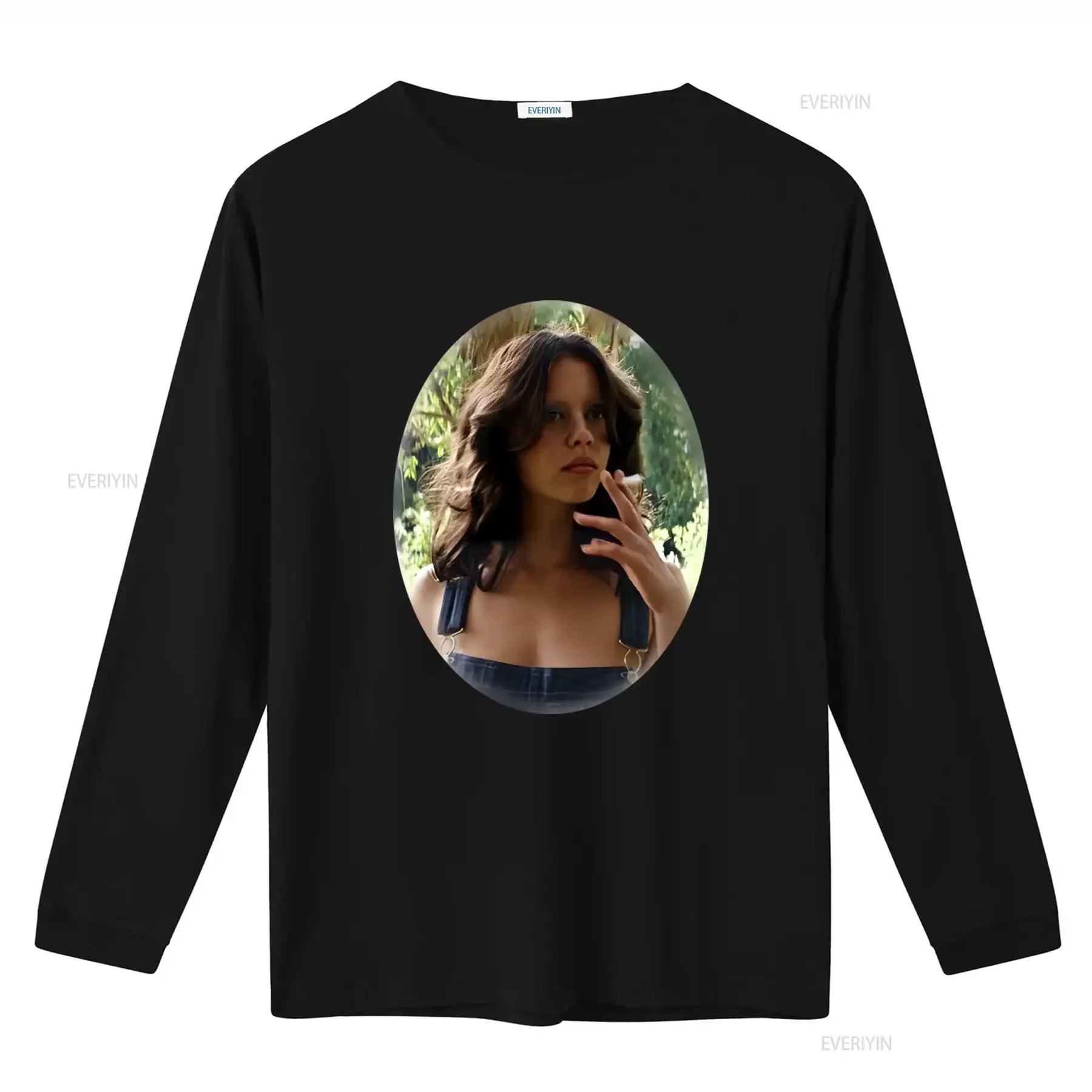 Фото Футболка X Film Maxine с овальным принтом Мии Гот, винтажная, из плотного хлопка, от A24 Merch, в стиле дизайнерской одежды с эффектом потертости №2