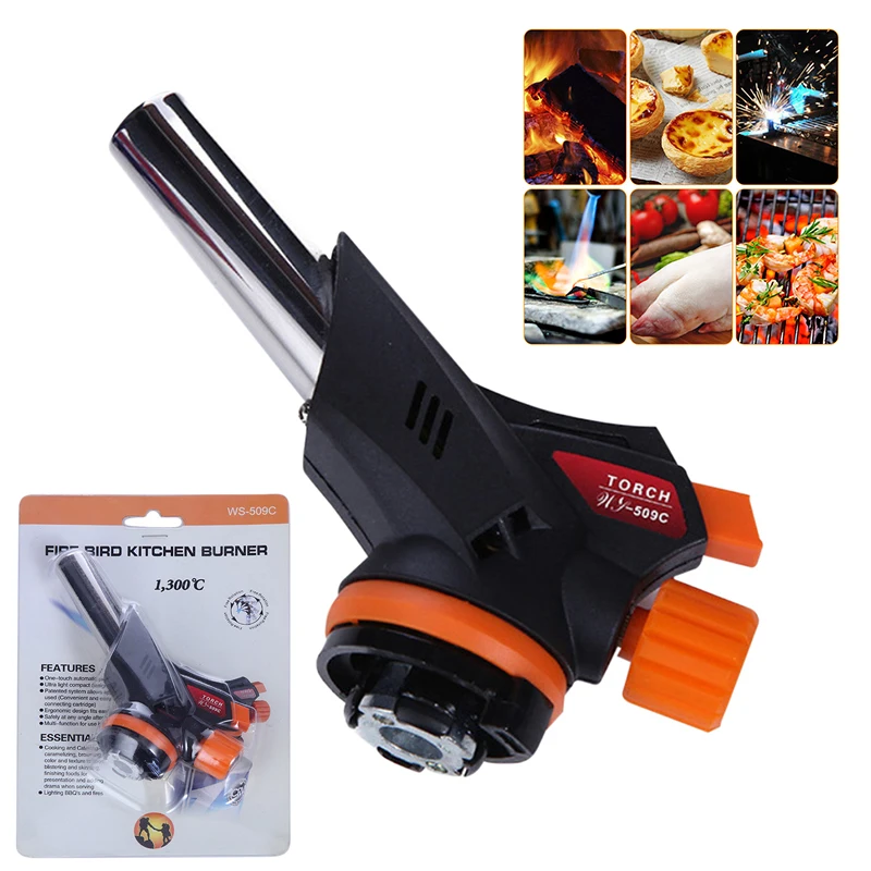 

1Pc Welding Gas Torch Lighter Heating Ignition Butane Portable Camping Cooking Auto Ignition Welding Torch Gas Burner Tools