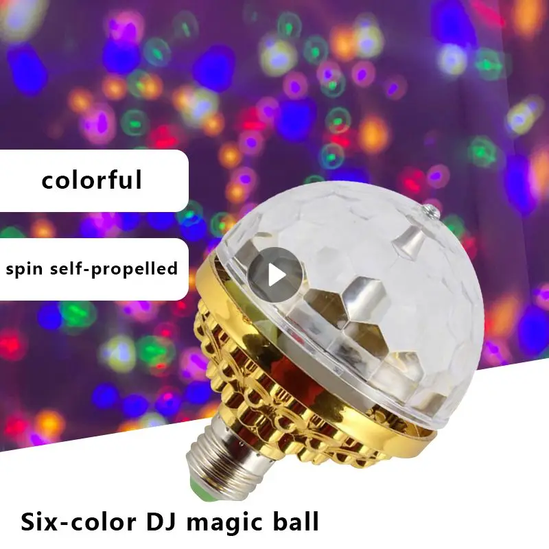 

Colorful Rotating Ball Light 1pcs Home Ktv Atmosphere With Socket Bal 6 Beads Bounty Stage Lamp Party Atmosphere Lamp Mini Led