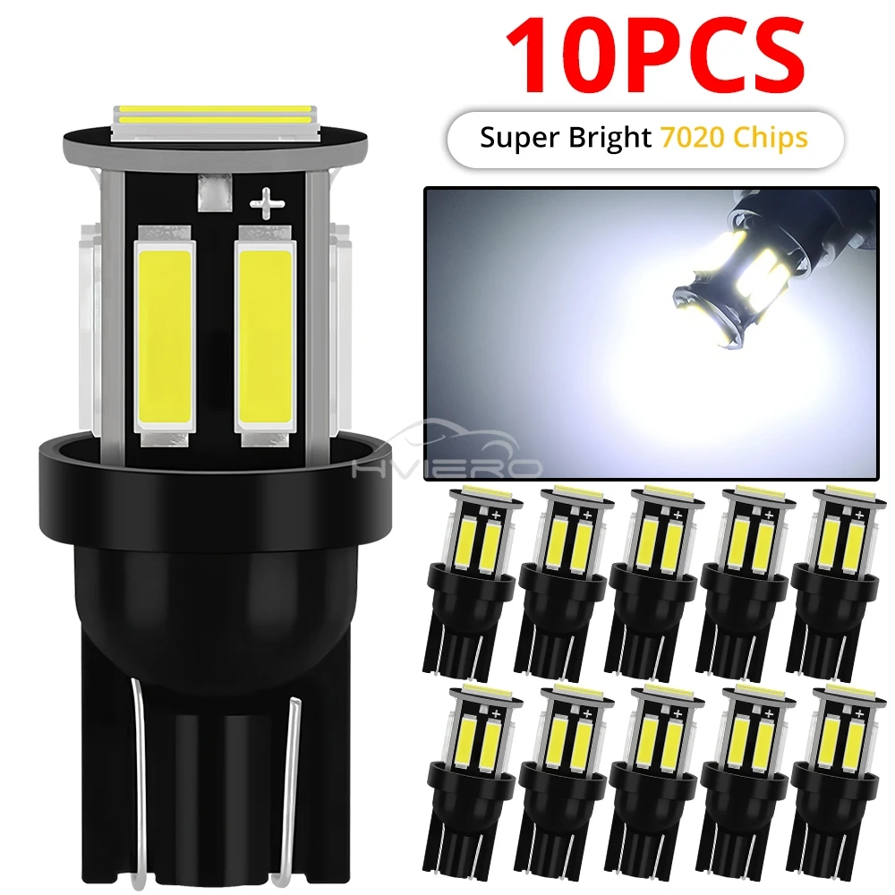 

1/2/4/10 шт. T10 W5W 10SMD Автомобильный светодиод 194 168 Клиновый указатель поворота Лампа заднего хода Купольная лампа для чтения дверей Передние боковые габаритные огни 12 В