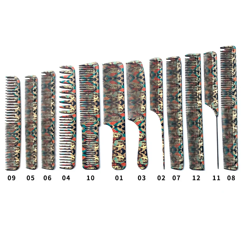 

12 Style Professional Hair Combs Barber Hairdressing Hair Cutting Brush Anti-static Tangle Pro Salon Hair Care Styling Tools