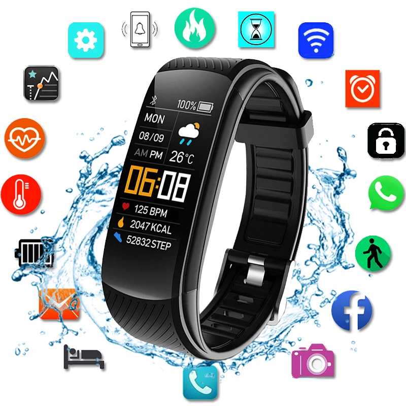 

LIGE 2022 New Smart Watch Men Full Touch Screen Sport Fitness Watch IP67 Waterproof Bluetooth For Android ios smartwatch Men+box