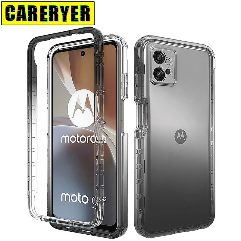 

For Motorola Moto G32 Shockproof Gradient Clear Protect Case For Moto G32 G 32 Anti Fall Simple Soft Silicone Transparent Cover