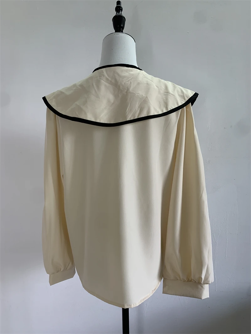 Корейская женская шифоновая рубашка элегантный отложной воротник осенняя