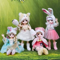 30cm bjd dress up doll 16 simulation princess girl dolls 13 movable joints 3d eyes childrens day birthday gift cute toys