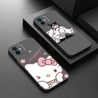 hello kitty takara tomy phone case for funda iphone 13 12 11 pro max mini x xr xs max 6 6s 7 8 plus black silicone cover soft