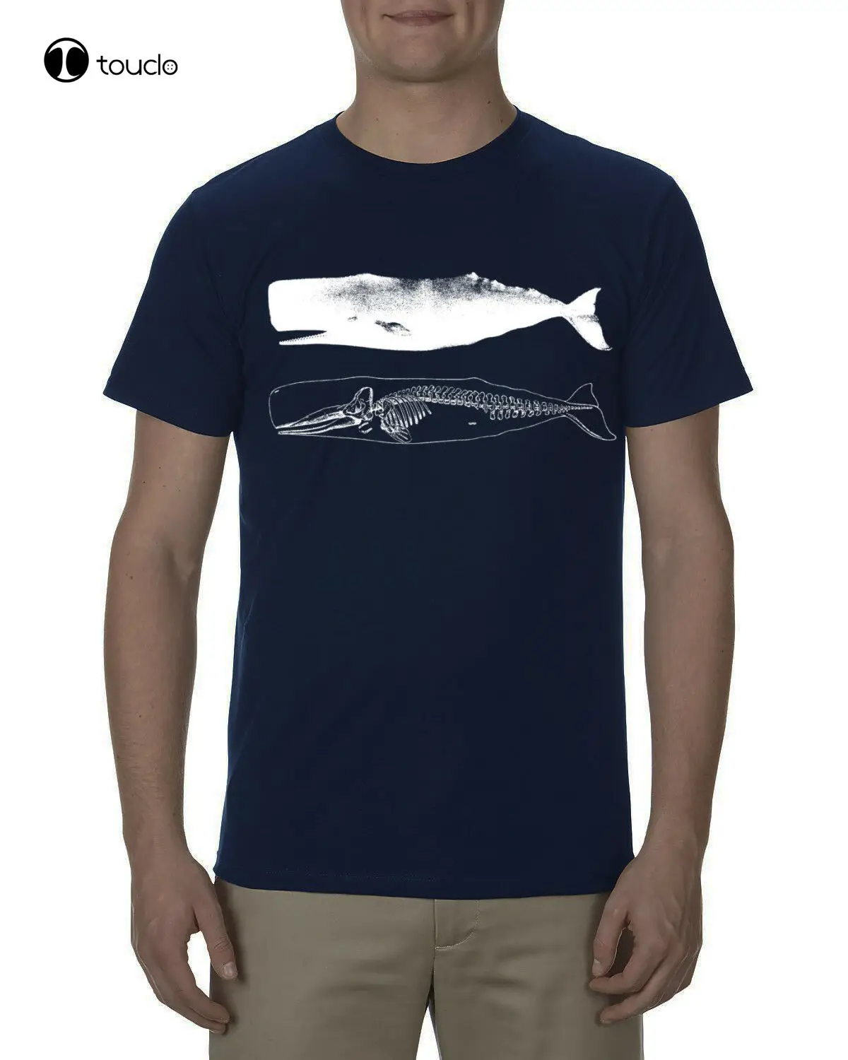 

Sperm Whale And Skeleton Shirt, Mens Navy Blue Premium Tee Tshirt Tee Shirt Custom Aldult Teen Unisex Digital Printing Tee Shirt
