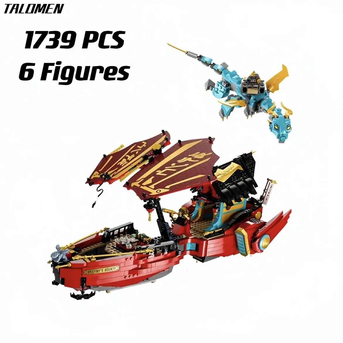

Новинка 71797, корабль Destiny Boat Bounty Ship, совместимый с 71705 строительными блоками, набор кирпичей, детские игрушки для мальчиков, рождественские подарки