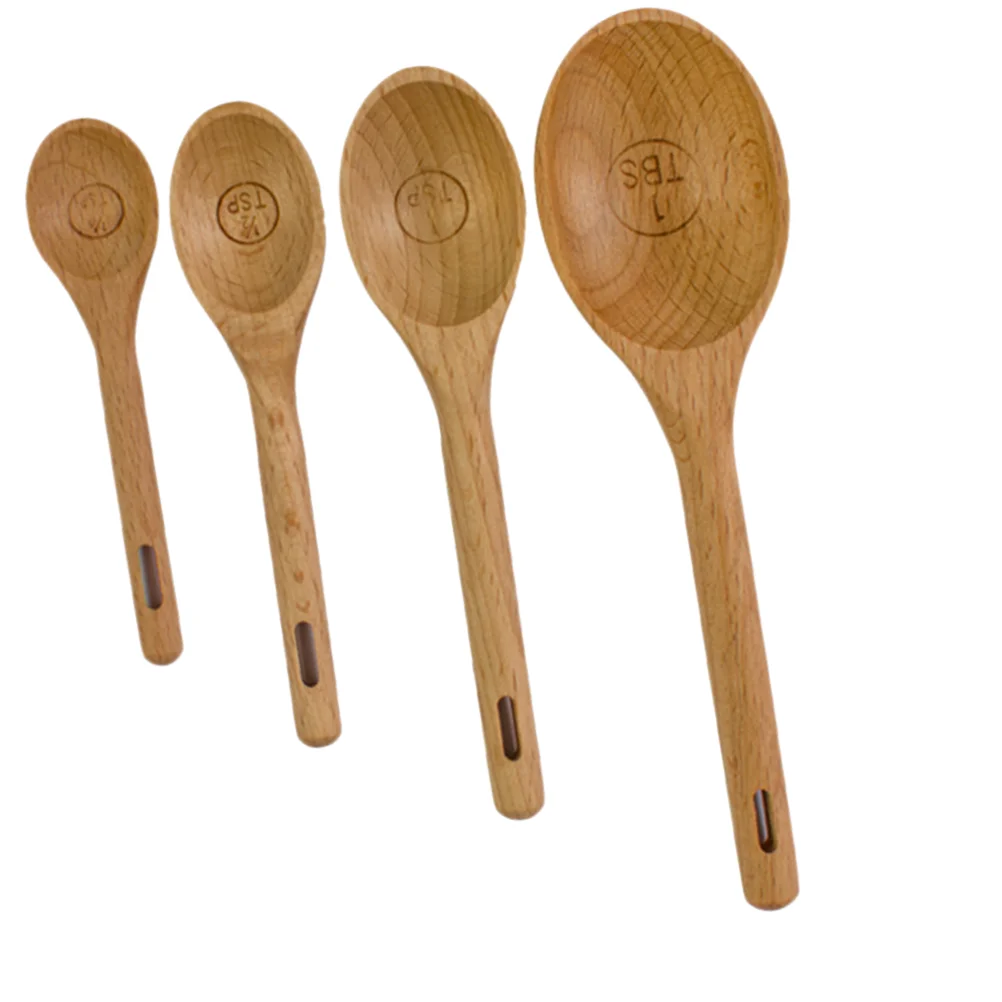 

Spoons Measuring Wooden Spoon Baking Tablespoons Set Wood Measurement Stainless Steelcoffee Tea Sugar Mini Miniature Scoop