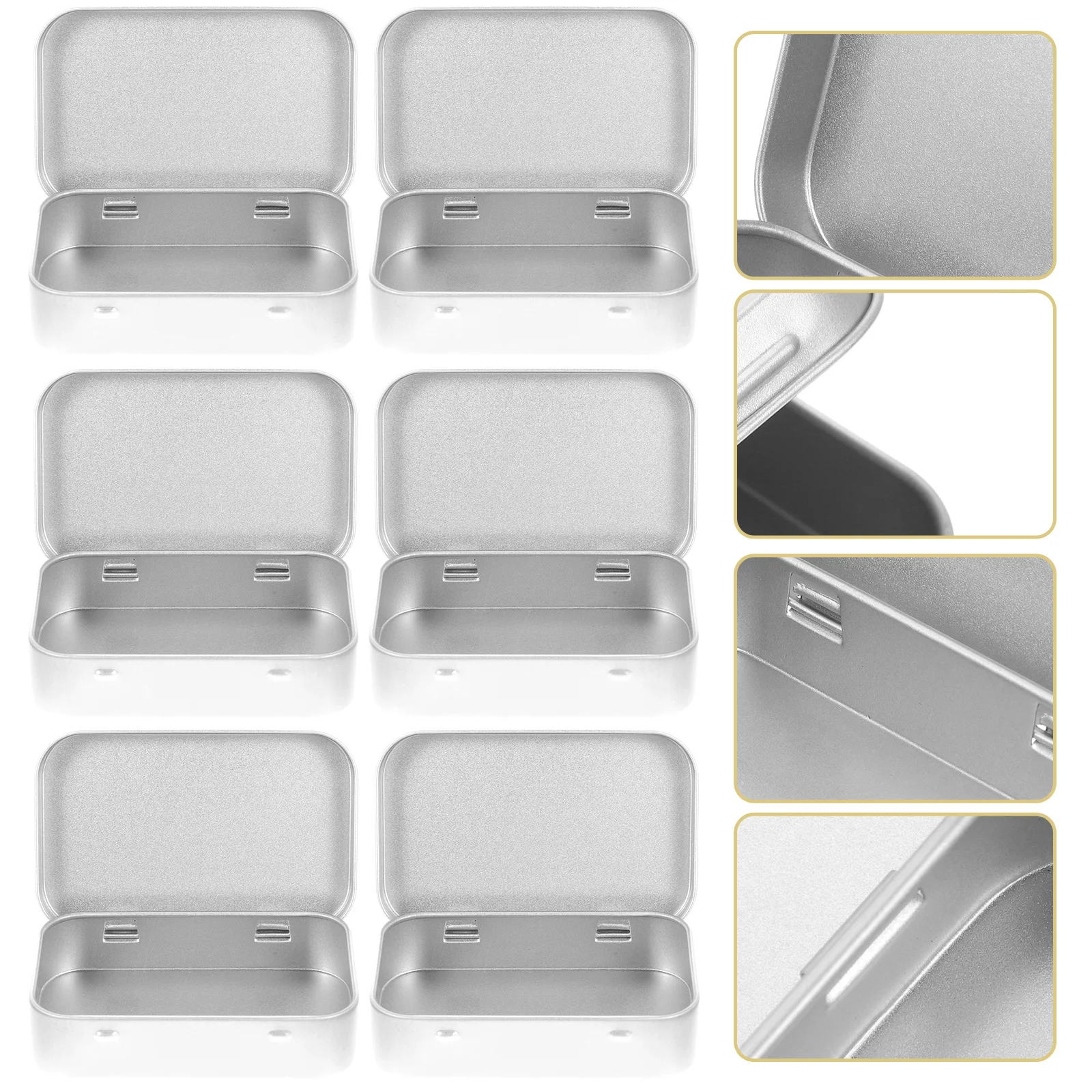 

Box Tin Tins Tinplate Candy Metal Small Empty Containers Storage Cans Cases Gift Wedding Aluminum Container Rectangularcase