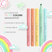 andstal kaco 5 colorslot macaroon pastel colors highlighter pen set color school marker surligner stationery for school office