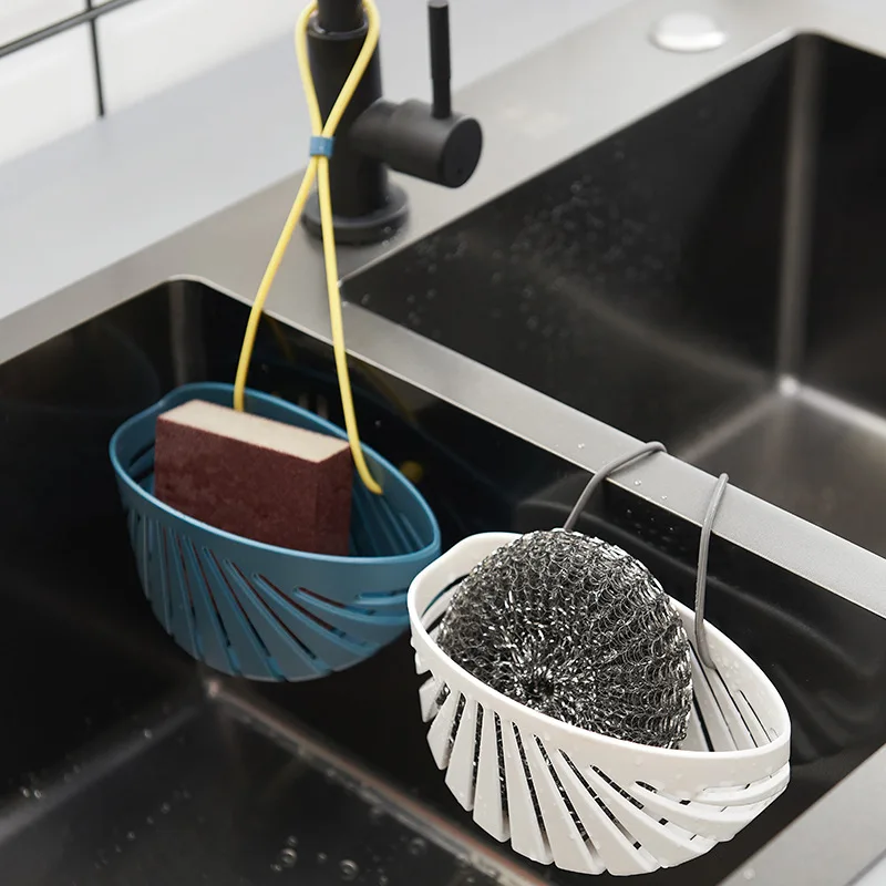 

Creative Shell Shape Kitchen Sink Sponge Holder Soap Hanging Basket Drain Rack Storage Shelf Organizer Kitchen Accessories