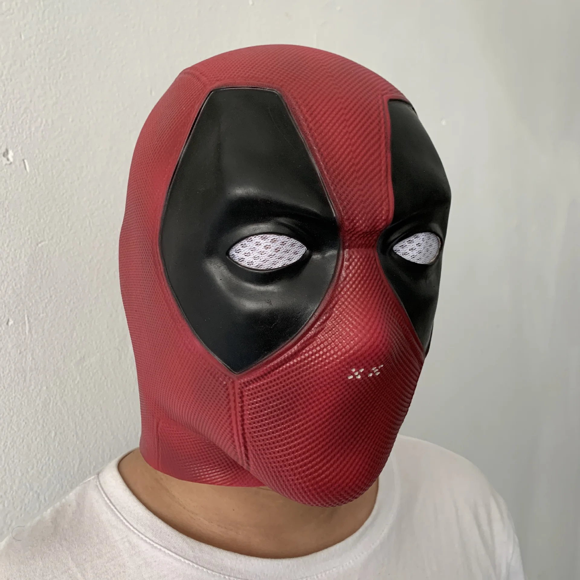 Маска для косплея из фильма Дэдпул латексный Полнолицевой красный шлем