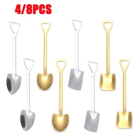 4pcs coffee spoon cutlery set stainless steel retro iron shovel ice cream spoon scoop creative spoon tea spoon fashion tableware