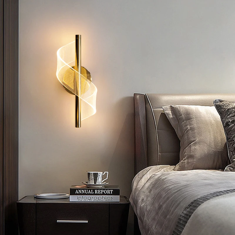 Настенная акриловая лампа на спирали комнатные светильники для коридора