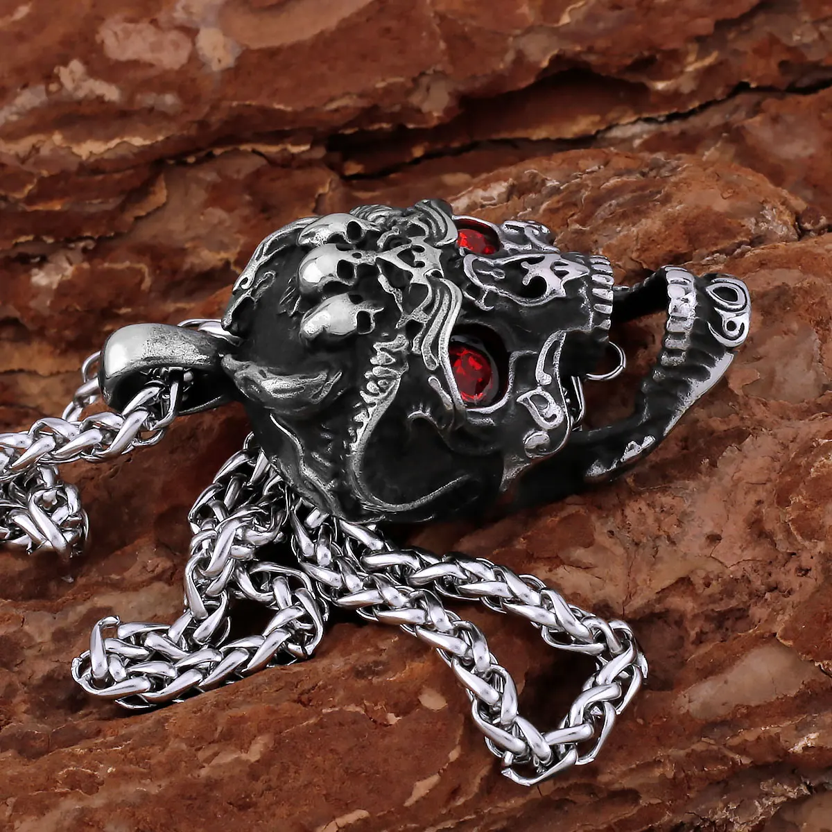 Классическое винтажное ожерелье с черепом викингов скандинавская мужская мода