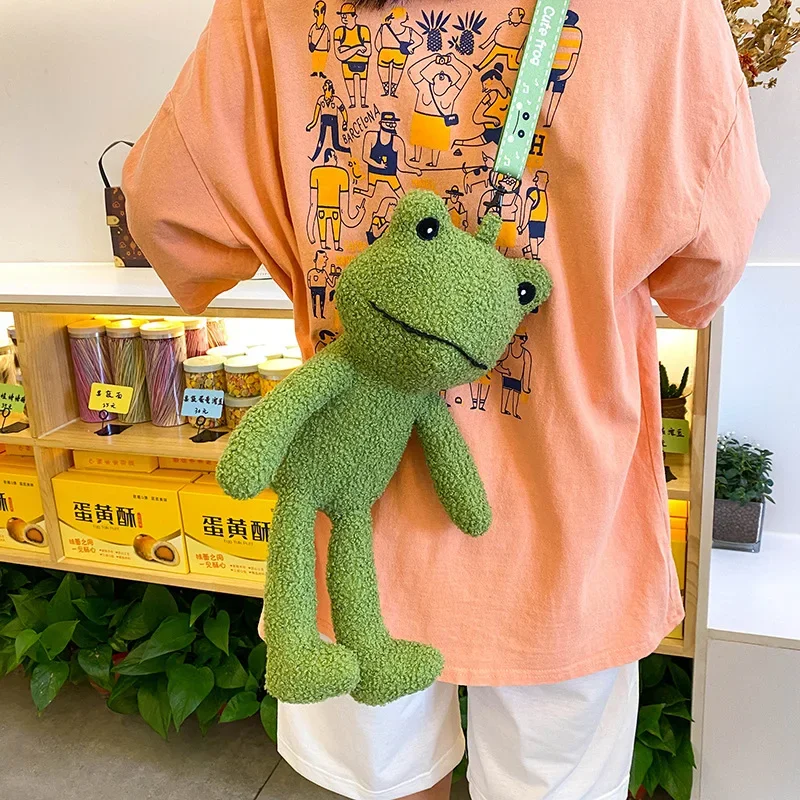 

Women Plush frog doll small shoulder bag 2024 new creative cute girl crossbody bag