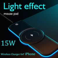 mouse pad gamer rgb gaming mousepad xxl mous pad mat keyboard non slip base for with 15w wireless charger 800300mm
