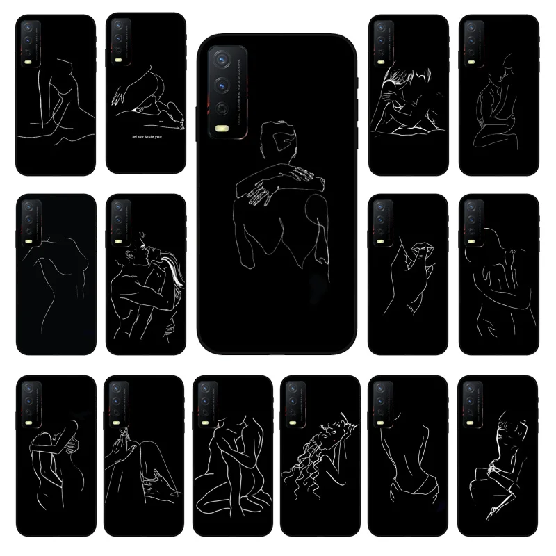 

Love Line Art Drawing Phone Case for VIVO Y15s Y20 Y11 Y12 Y17 Y19 Y20S Y31 Y9s Y91 Y21 Y51 Y20i Y93 Y12S Y70