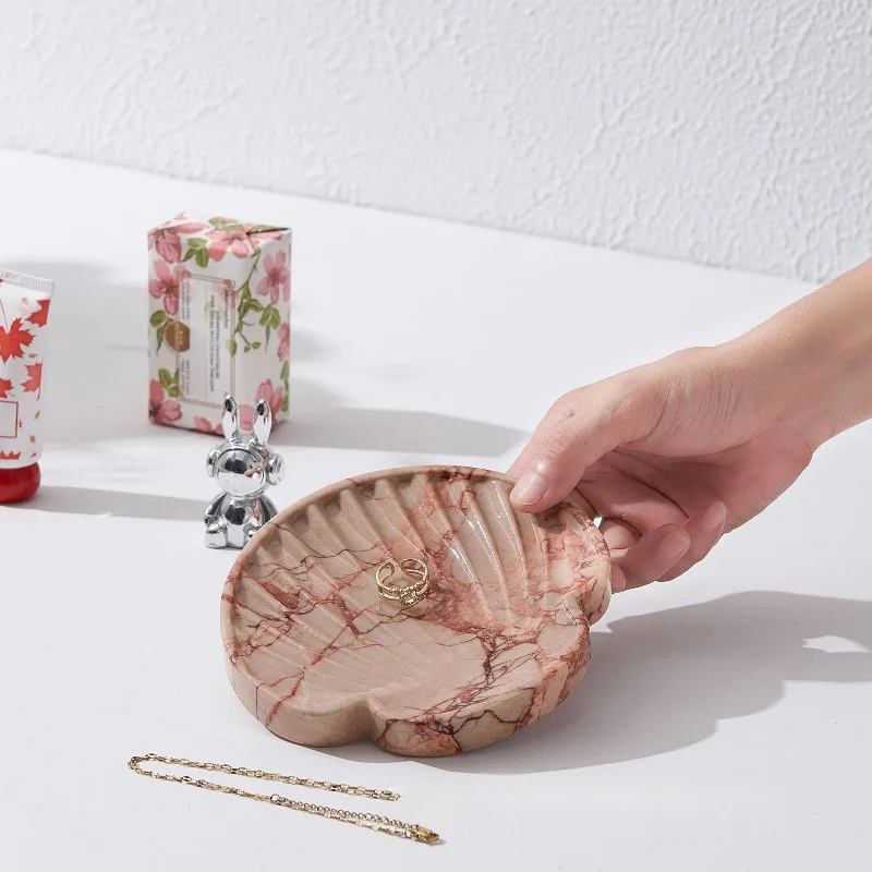 Натуральный калакатат розовый мрамор поднос в форме ракушки дизайн украшение