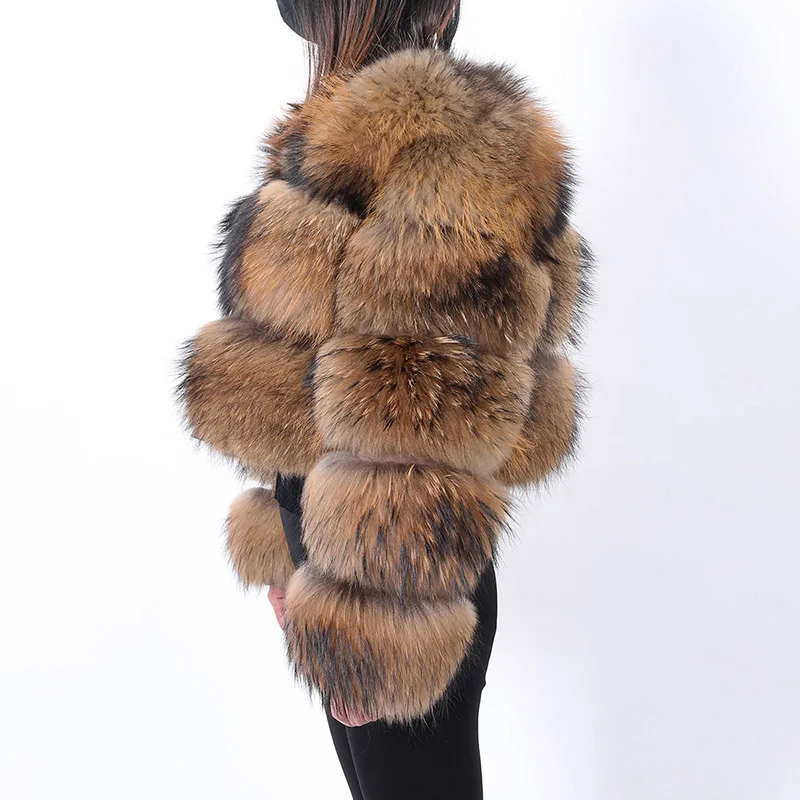 MAOMAOKONG 2022 New Natural raccoon fur jackets Real fur coat Super hot Women's winter Fashion Luxury large size Female clothing