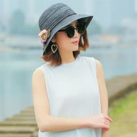 women casual foldable travel sun hat visors straw cap beach hat