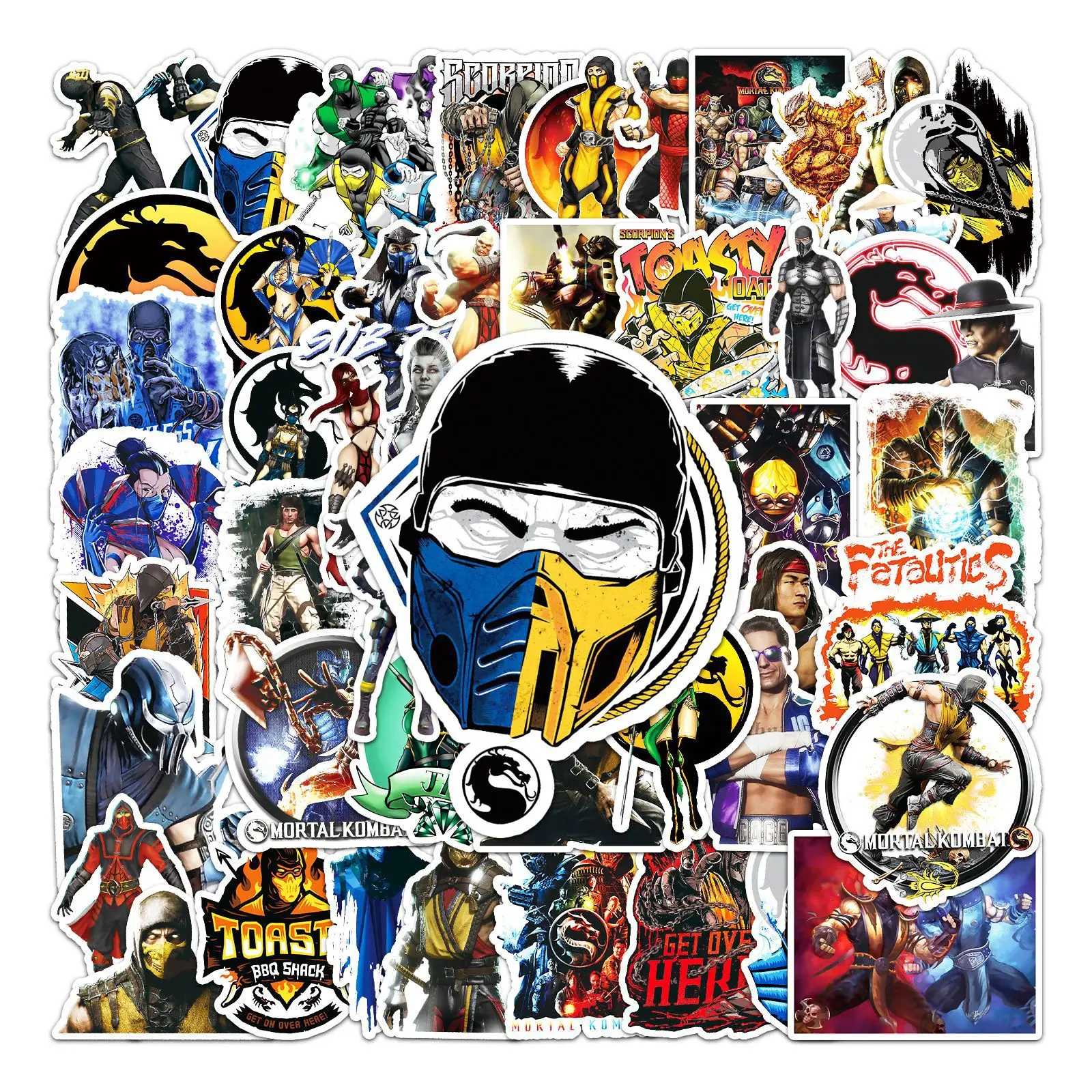 

10/30/50PCS Movie Fighting Mortal Kombat Graffiti Stationery Sticker Arcade Game Computer Phone Skateboard Suitcase PVC Decals