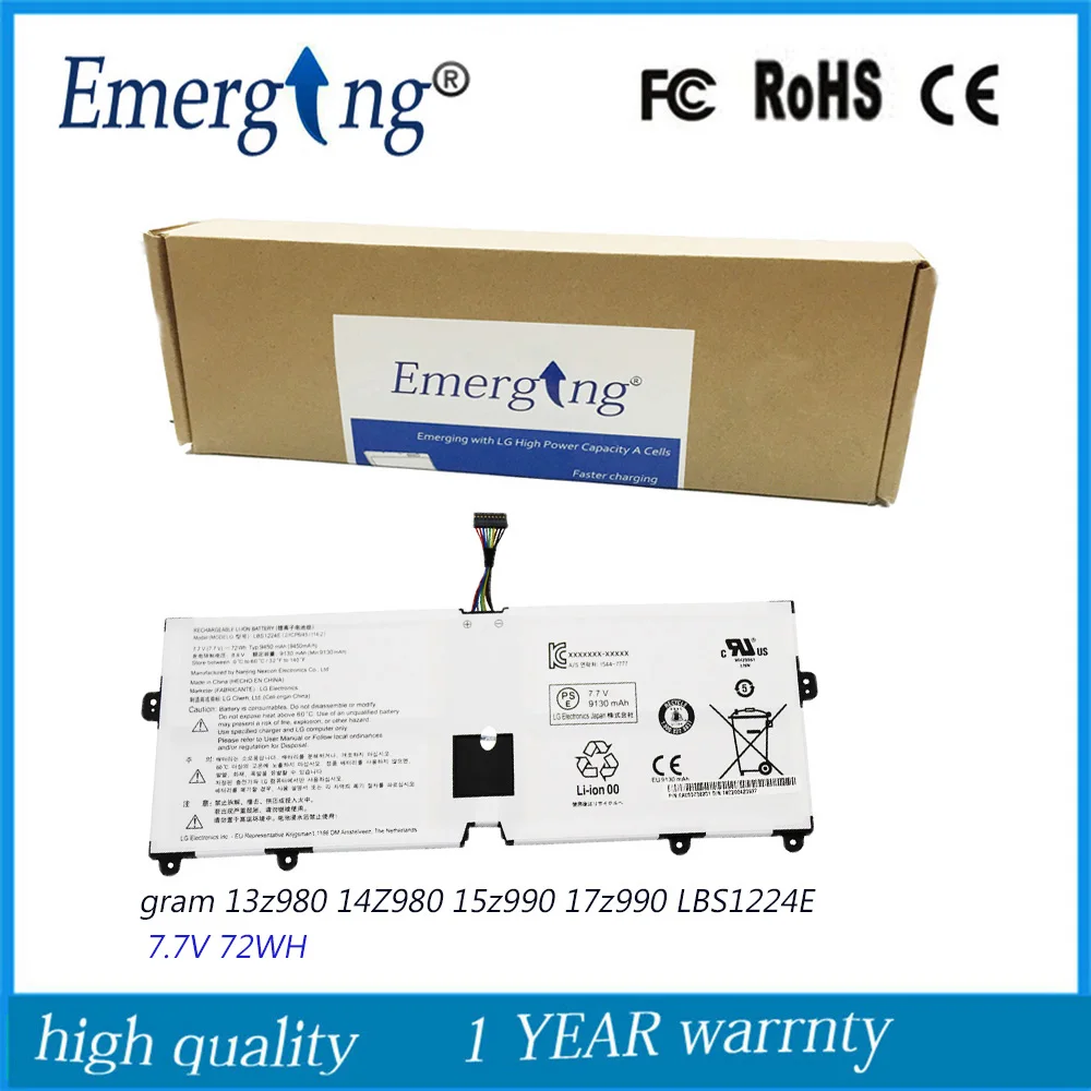 Аккумулятор для ноутбука LG Gram 7,7 13Z980 13Z970 14Z980 15Z980 15Z980 15Z980-G AA52C, 9450 в, 72 Вт/ч, 2018 мАч, LBS1224E, LBR1223E