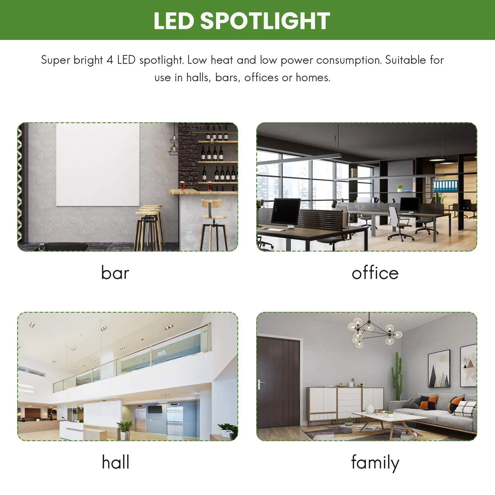 4*1 Вт GU5.3 MR16 12 В теплый белый светодиодный светильник лампа-прожектор