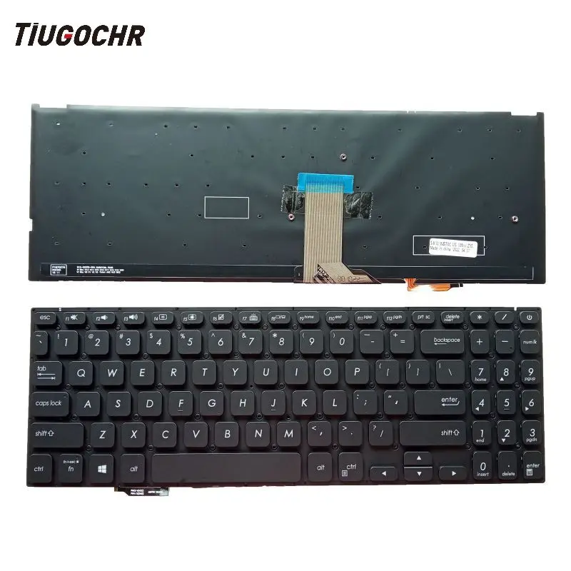 Английская клавиатура с подсветкой для Asus vivobook S530, S530UA, S530UN, S530FA, S5300F, Черная