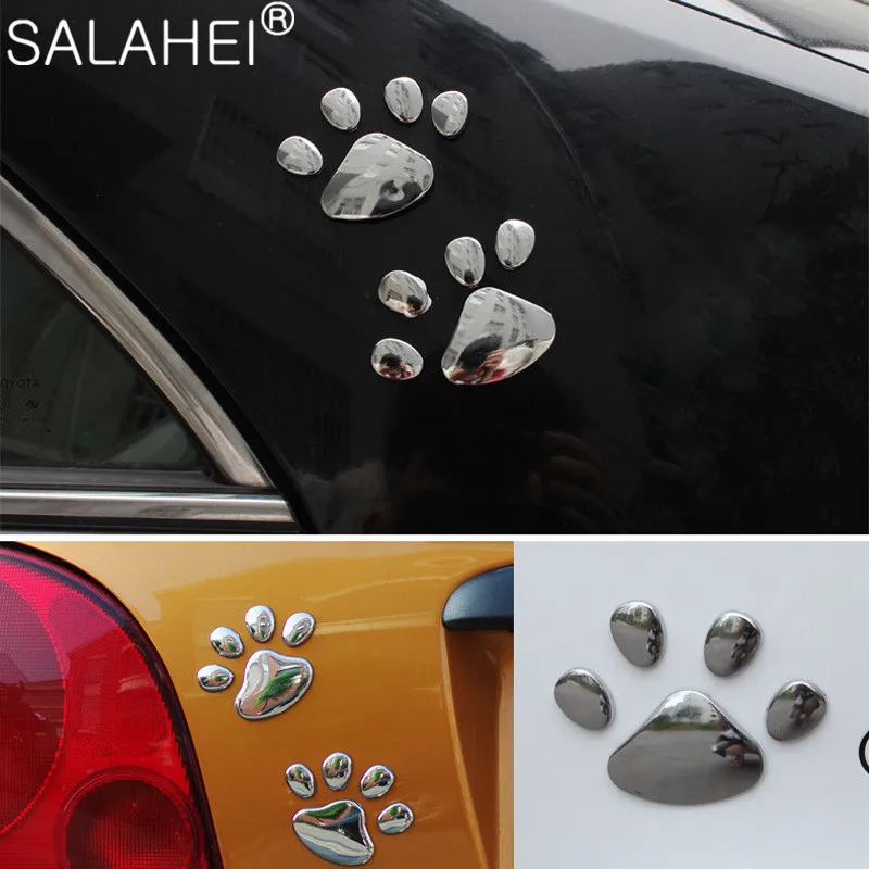 

2PCS PVC Dog Paw Car Sticker Lovely Creative Design Animal Bear Foot Prints Footprint Decoration Decal Auto External Accessories