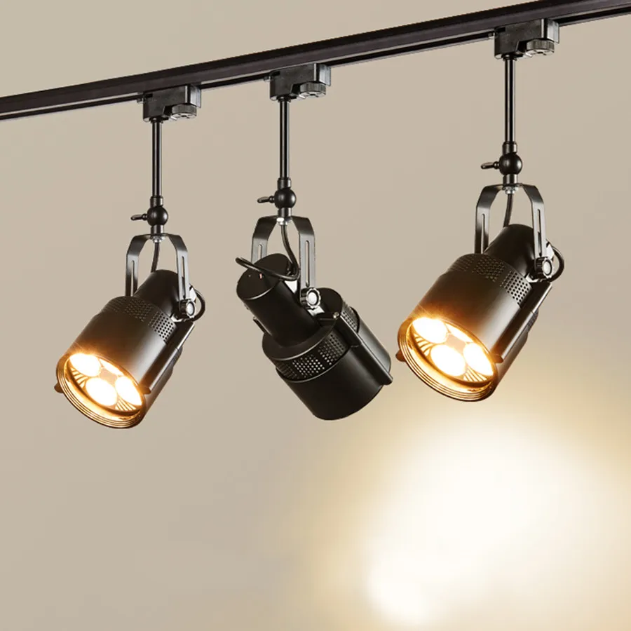 

Industrial Style LED Track Light E27 Bulb Led Ceiling Spotlight Wall Background Living Room Study Rail Track Lamp For Home Decor